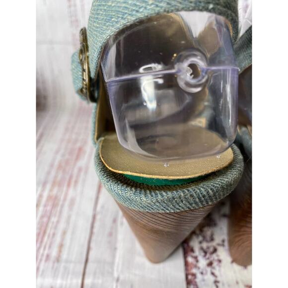 G By Guess Blue Jean Wedge Heel Sz 7.5 - Picture 6 of 11